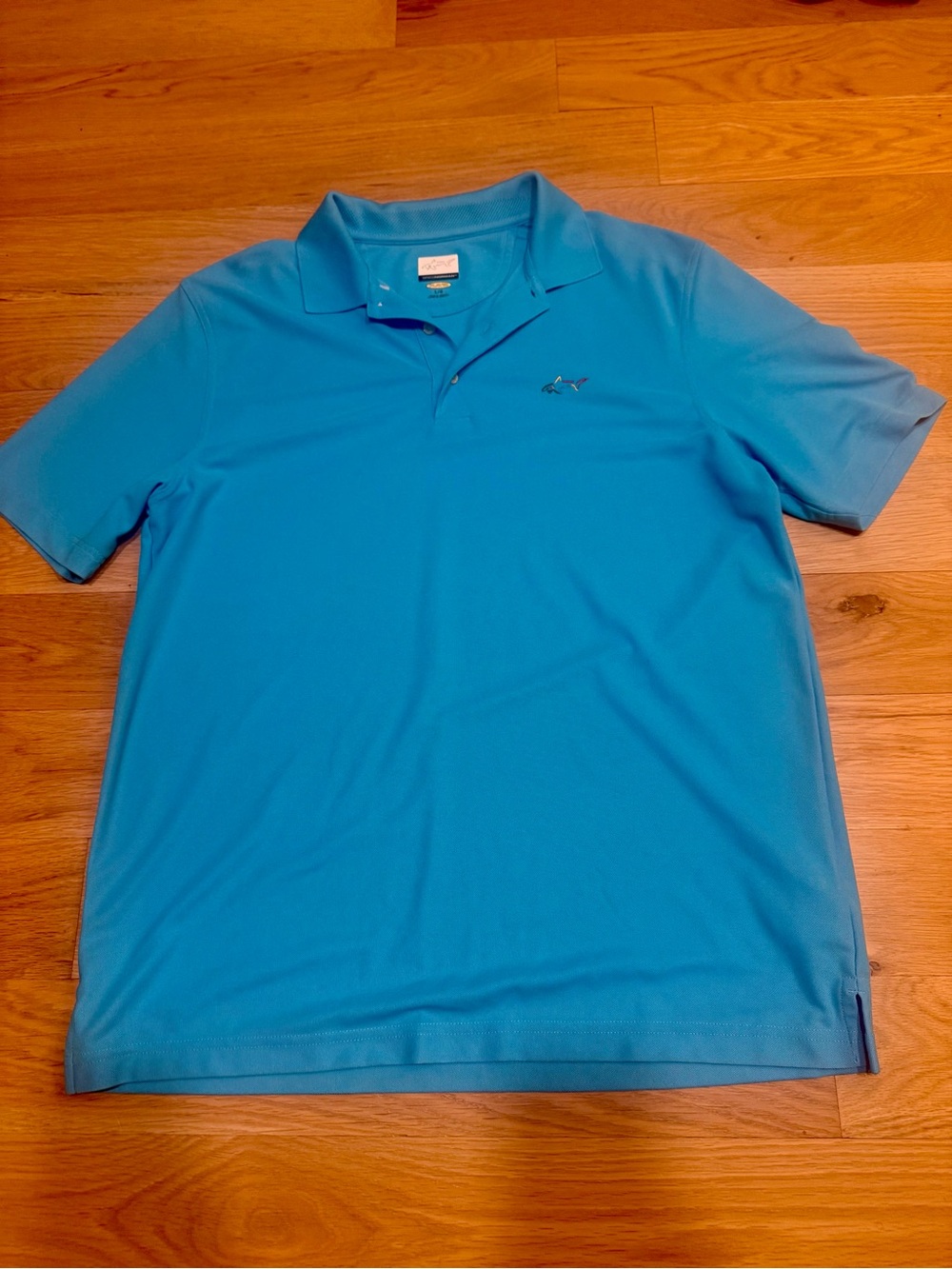 Greg Norman Men’s Polo Shirt with Embroidered Fish Logo